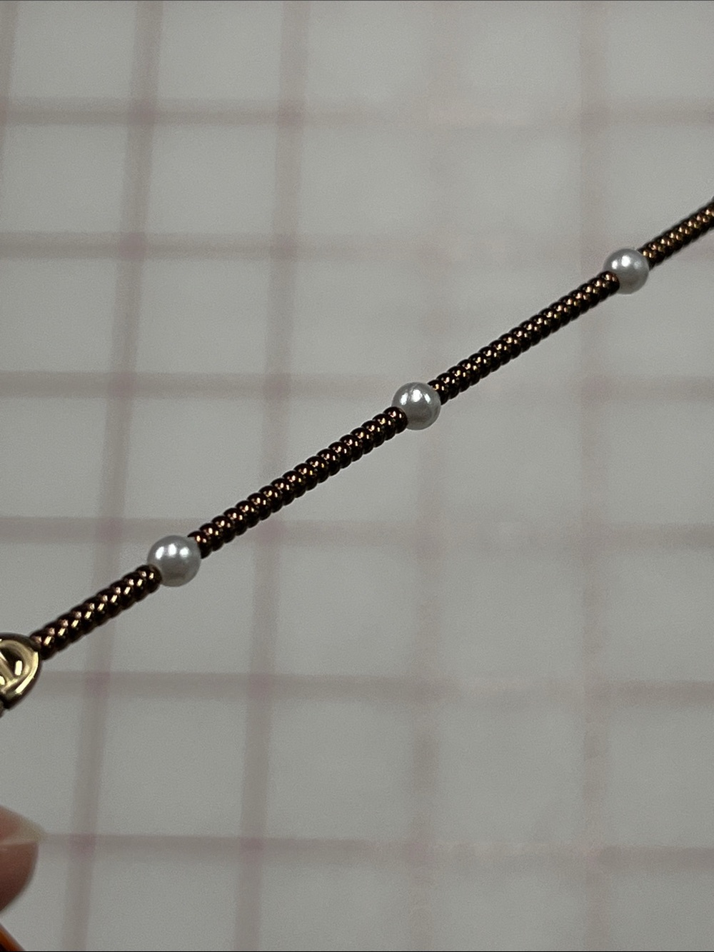 CHRISTIAN DIOR VTG NWOT Pearl Bead Bronze Oval 49x19z135 Classic Eyeglass Frame - Picture 5 of 16